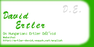 david ertler business card